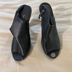 White House Black Market Black Open-Toe heels